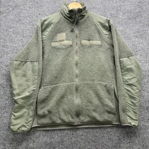 US Military Polartec Jacket Men's Size Small Long Sage Green Cold Weather Fleece
